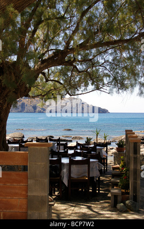 Tradizionale taverna greca a Plakias sull isola di Creta. Foto Stock
