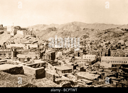 Arabia Saudita Panoramica storica della città di Mecca Foto Stock