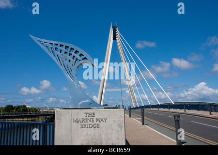 Lago marino bridge, Southport, Merseyside England Foto Stock