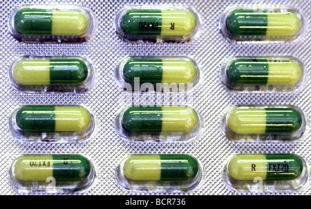 La fluoxetina (Prozac) anti-depressive capsule Foto Stock