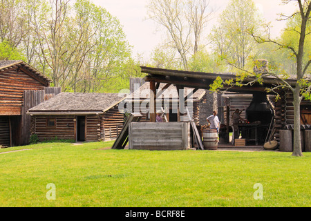 Fabbro in fort composto Fort Boonesborough State Park Richmond Kentucky Foto Stock