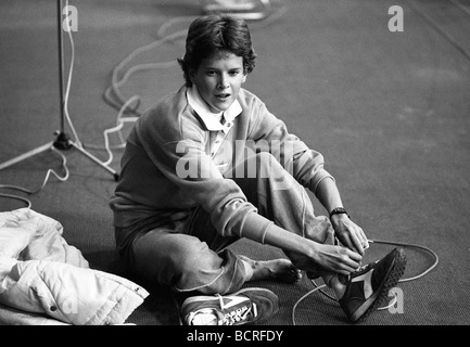 RAF Cosford Athletics 26 1 1985 Zola Budd. Foto di DAVID BAGNALL Foto Stock