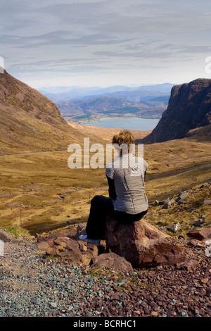 Punto di vista di Applecross, regione delle Highlands, Scotland Regno Unito Foto Stock