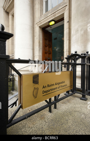 Dipartimento delle Finanze Un Roinn Airgeadais Edificio governativo Upper Merrion Street Dublin Foto Stock