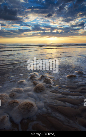 Hunstanton al tramonto, Costa North Norfolk Foto Stock