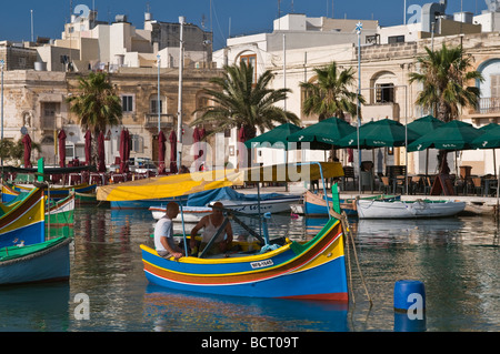 Barche da pesca Porto di Marsaxlokk Malta Foto Stock