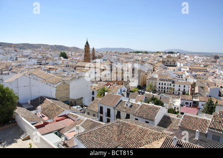 Vista sulla città dal Castello, Antequera, provincia di Malaga, Andalusia, Spagna Foto Stock