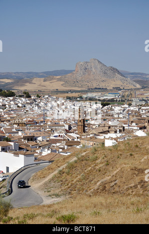 Vista sulla città, Antequera, provincia di Malaga, Andalusia, Spagna Foto Stock