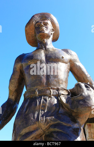 Conservazione civile Corps lavoratore statua Byrd Visitor Center grandi prati Parco Nazionale di Shenandoah Virginia Foto Stock