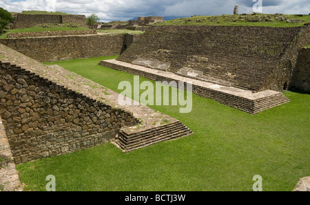 Monte Alban sito rovina palla Oaxaca, Messico, 500 BC-750 Annuncio la più antica città di pietra in Messico, Zapoteco costruttori, Foto Stock