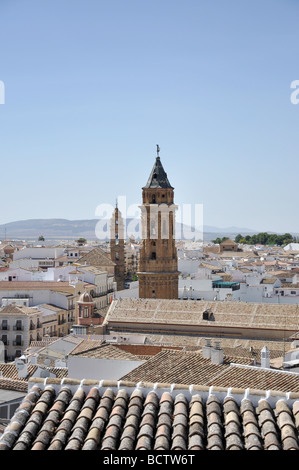 Vista sulla città dal Castello, Antequera, provincia di Malaga, Andalusia, Spagna Foto Stock