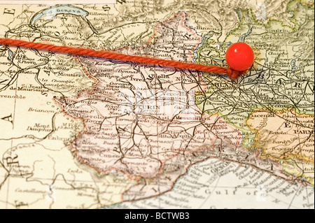 1907 copyright sulla mappa è scaduto nel 1982 (75 anni) Foto Stock