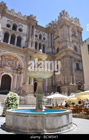 Cattedrale di Malaga, Plaza del Obispo, Malaga, Costa del Sol, provincia di Malaga, Andalusia, Spagna Foto Stock