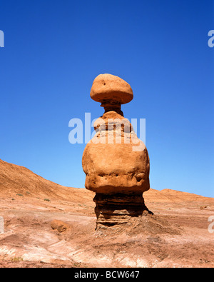 Formazione di arenaria, Goblin Valley State Park, Utah, Stati Uniti d'America Foto Stock