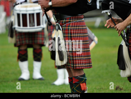 Marching Band indossano kilts/abbigliamento Sottish Norfolk East Anglia England Foto Stock