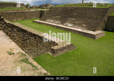 Monte Alban sito rovina Palla Oaxaca, Messico, 500 BC-750 Annuncio la più antica città di pietra in Messico, Zapoteco costruttori, Foto Stock