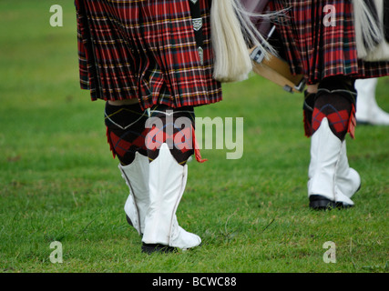 Marching Band indossano kilts/abbigliamento Sottish Norfolk East Anglia England Foto Stock