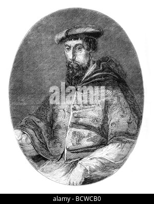 Ritratto del cardinale Reginald Pole l'ultimo l Arcivescovo di Canterbury Foto Stock