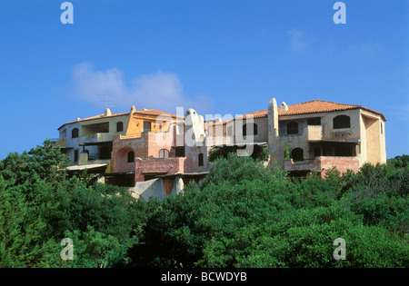 Case tipiche di Porto Cervo, Costa Smeralda, Sardegna, Italia, Europa Foto Stock