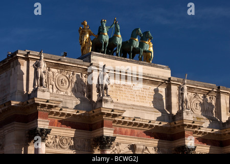 Arc de triomphe du Carrousel, Parigi Francia Foto Stock