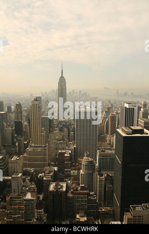 Vista di New York dal centro Rockefella Foto Stock