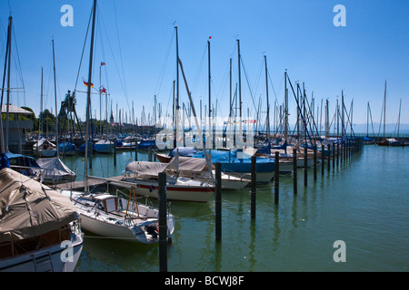 Marina di Friedrichshafen sul Lago di Costanza, Baden-Wuerttemberg, Germania, Europa Foto Stock