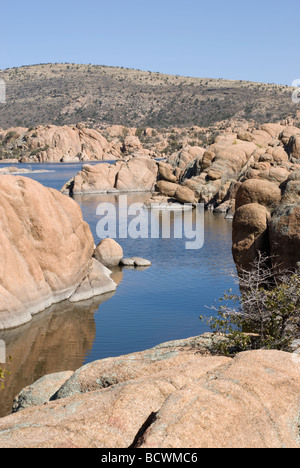 L'altro-mondano paesaggio del lago Watson, Arizona, Stati Uniti d'America Foto Stock