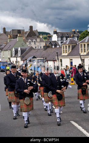 Cornamuse Marching Band a Moffat Gala, Moffat, Dumfries and Galloway, Scozia Foto Stock