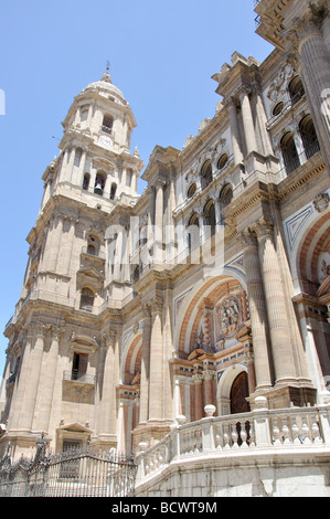 Cattedrale di Malaga, Plaza del Obispo, Malaga, Costa del Sol, provincia di Malaga, Andalusia, Spagna Foto Stock