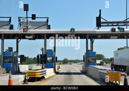 Entrando toll gate on NY State Thruway. Foto Stock