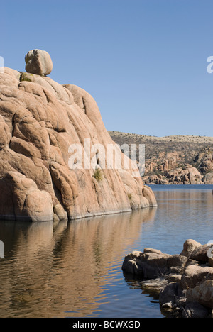 L'altro-mondano paesaggio del lago Watson, Arizona, Stati Uniti d'America Foto Stock