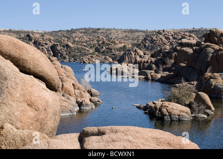 L'altro-mondano paesaggio del lago Watson, Arizona, Stati Uniti d'America Foto Stock