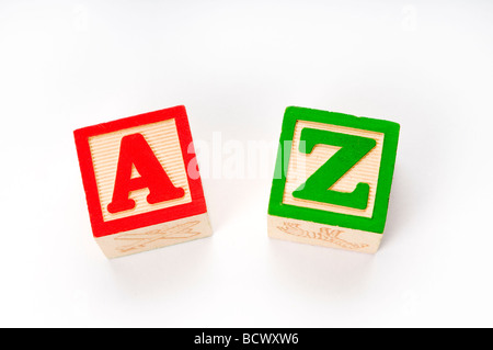 Blocchi Alaphabet su bianco Foto Stock