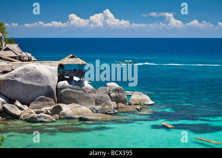 Una bellissima spiaggia di Ko Tao, Thailandia Foto Stock