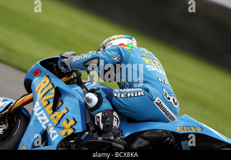 Loris Capirossi italiano della motogp in sella alla Suzuki gsvr Foto Stock