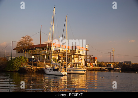 Charter Escursioni e barche a vela al tramonto Honokohau Harbour Kona Big Island Pacific Ocean Hawaii USA Foto Stock