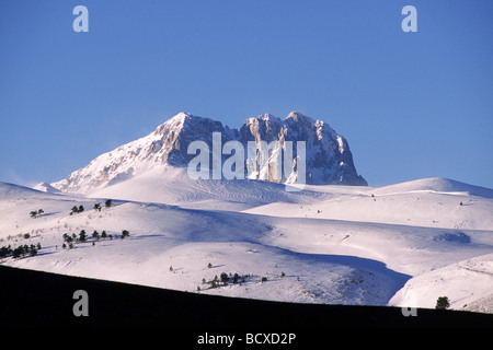 Italia, Abruzzo, Parco Nazionale del Gran Sasso e Monti della Laga, Corno grande Foto Stock