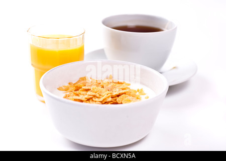 Elevato La chiave studio shot di una sana colazione leggera profondità di campo Foto Stock