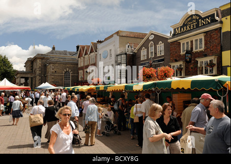 La piazza del mercato di Salisbury Wiltshire, Inghilterra Foto Stock