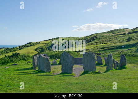 Drombeg stone circle, Cork, Irlanda Foto Stock