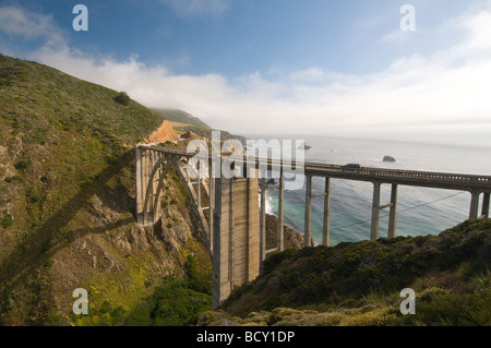 Bixby bridge Highway One Pacific Coast highway Big Sur in California Foto Stock