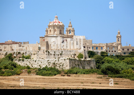 L'antica città fortificata di Mdina, Malta Foto Stock