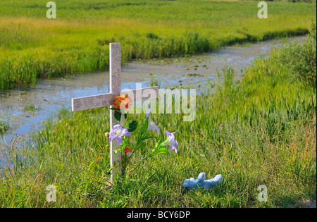 Un memoriale stradale Foto Stock