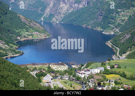 Vista su Geiranger, Norvegia Foto Stock