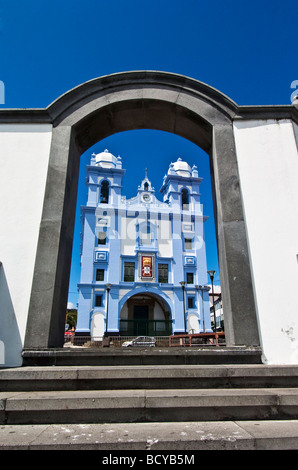 Chiesa della Misericordia presso la marina in Angra do Heroismo nelle Azzorre Foto Stock