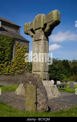 L'incompiuta est alta Croce di San Columba il sagrato, Kells - aka Ceanannas Mor, nella contea di Meath, Irlanda Foto Stock