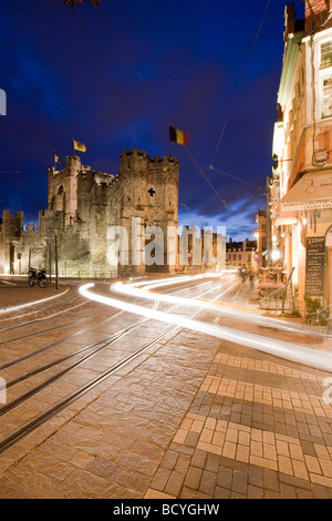 Castello di Gravensteen a Gand, Belgio Foto Stock