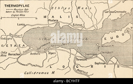 Mappa di delle Termopili, Grecia. Foto Stock