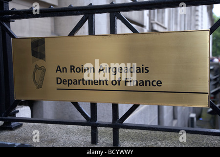 Il dipartimento delle finanze in edifici governativi a Dublino Repubblica di Irlanda Foto Stock