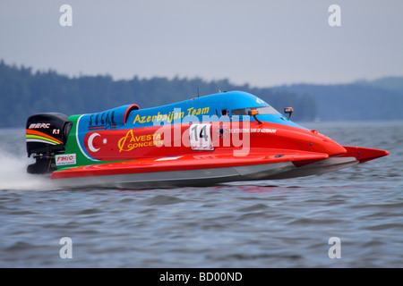 Da F1 Powerboat nel Campionato del Mondo a Lahti Finlandia 12-13 giugno 2009. Autista Jonas Andersson imbarcazione 14 Foto Stock